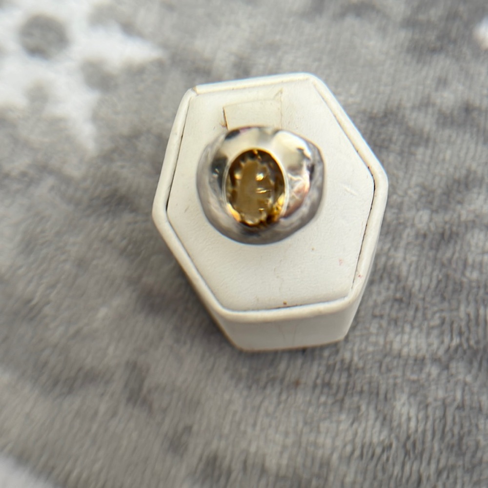 925 Sterling silver Tiffany Ring with yellow stone For Men's